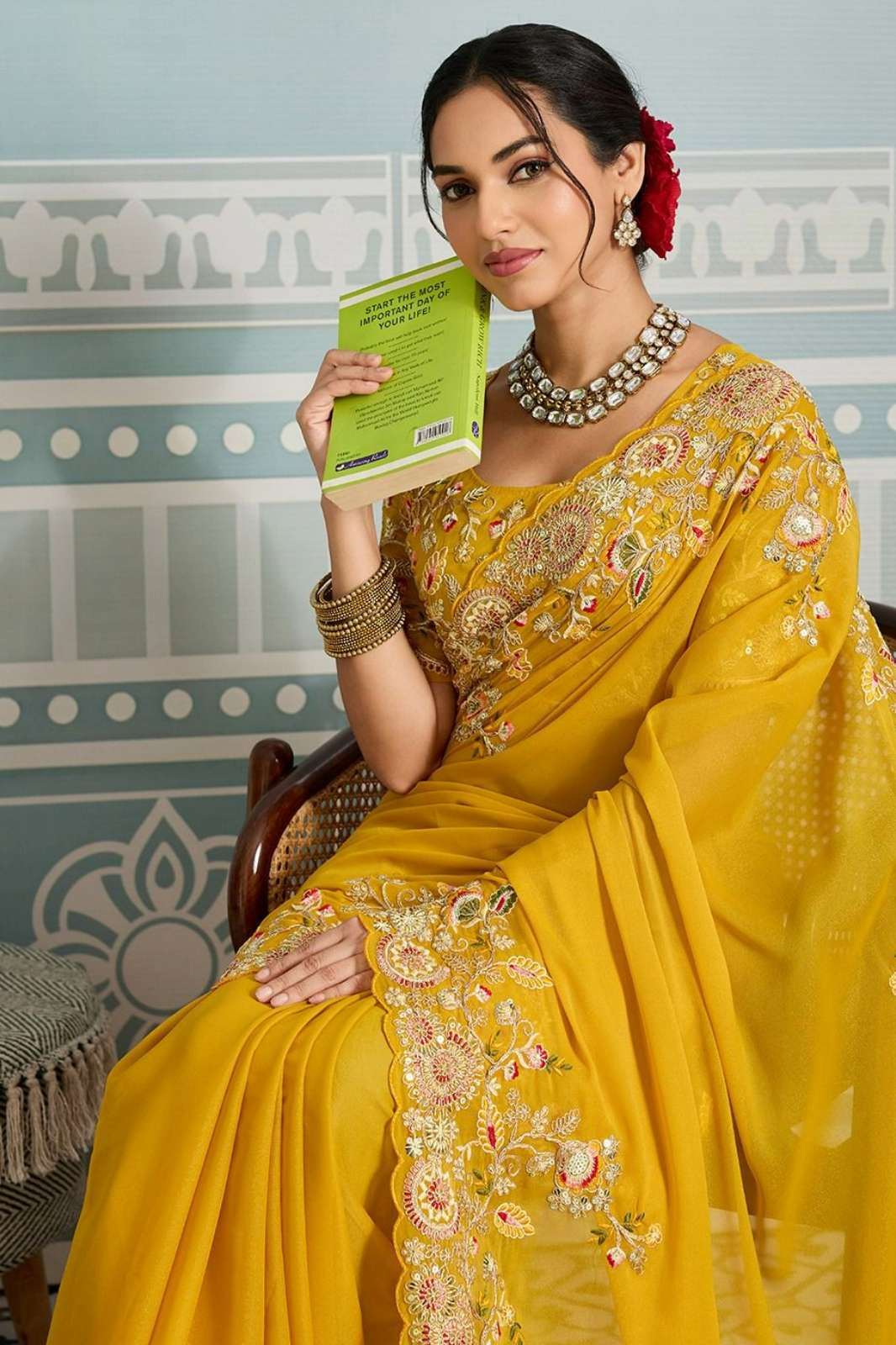 Shri Balaji Emporium Wedding Special Party Wear Soft Star Georgette Saree