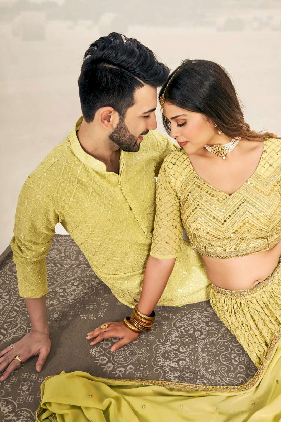 Shri Balaji Emporium Wedding Wear Georgette Designer Couple Set