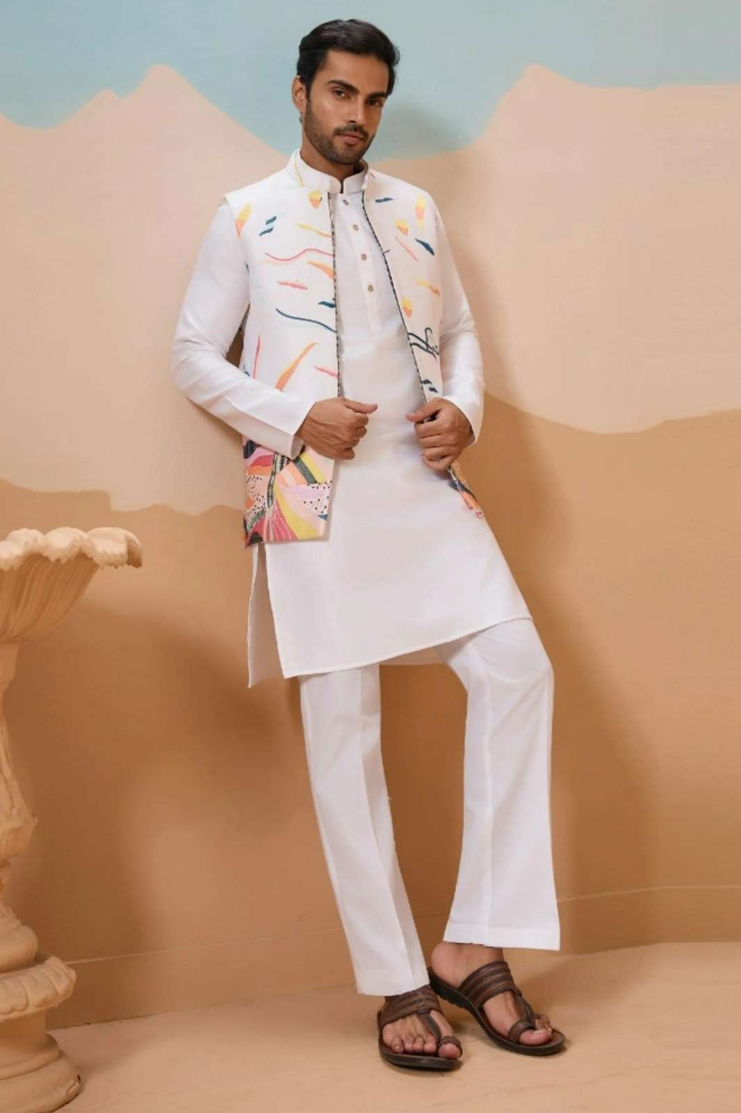 Shubhvastra CARNIVAL Silk Mens Wear Koti Kurta with Bottom
