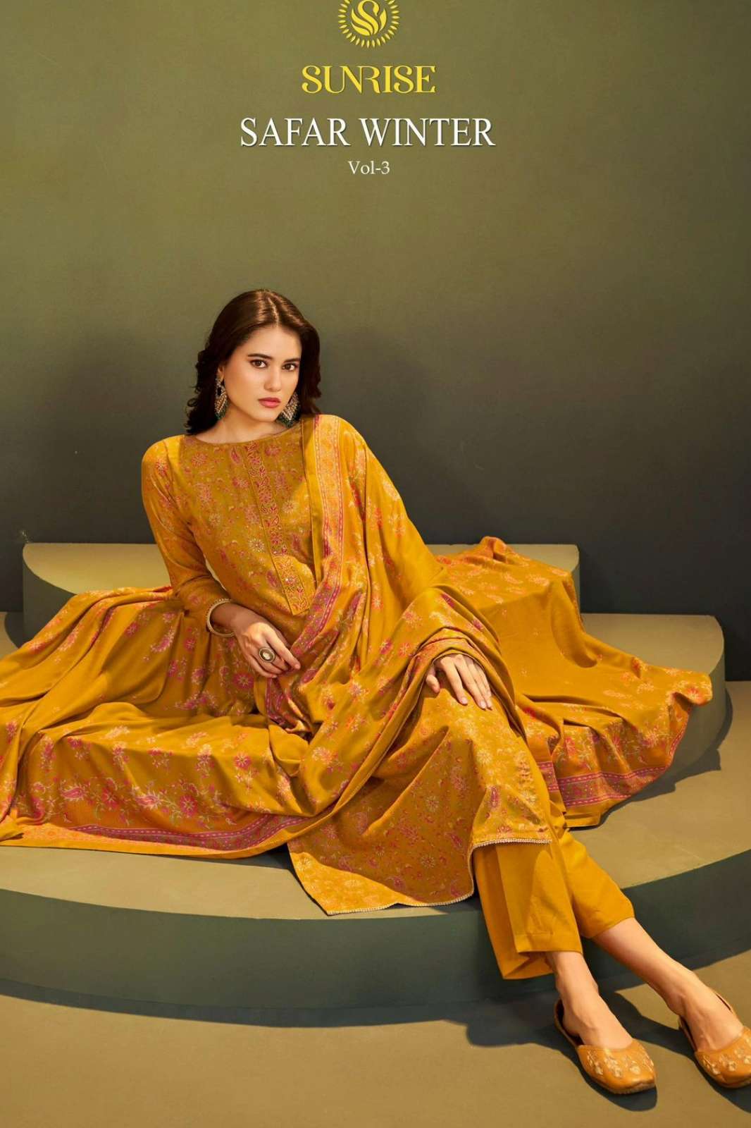 SUNRISE SAFAR WINTER VOL 3 VISCOSE PASHMINA DISCHARGE PRINT & EMBROIDERED SUIT