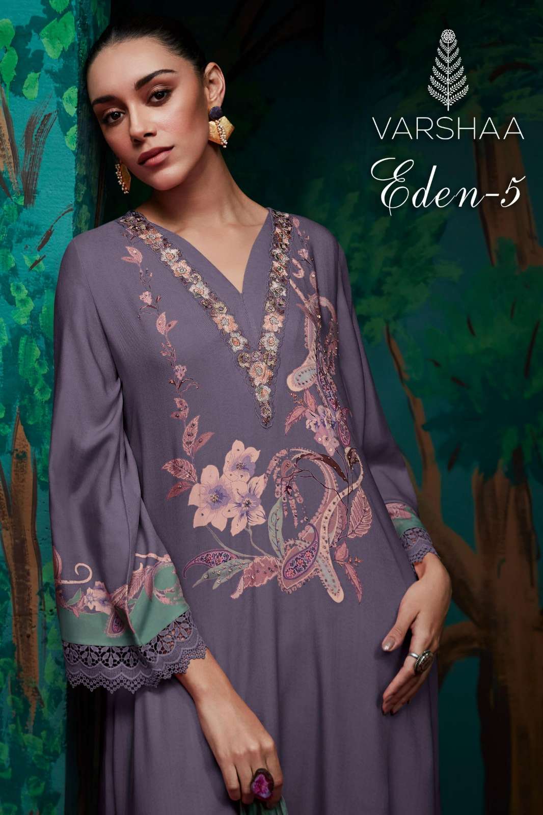 VARSHAA EDEN 5 PASHMINA DIGITALLY PRINTED SUIT WITH EMBROIDERY