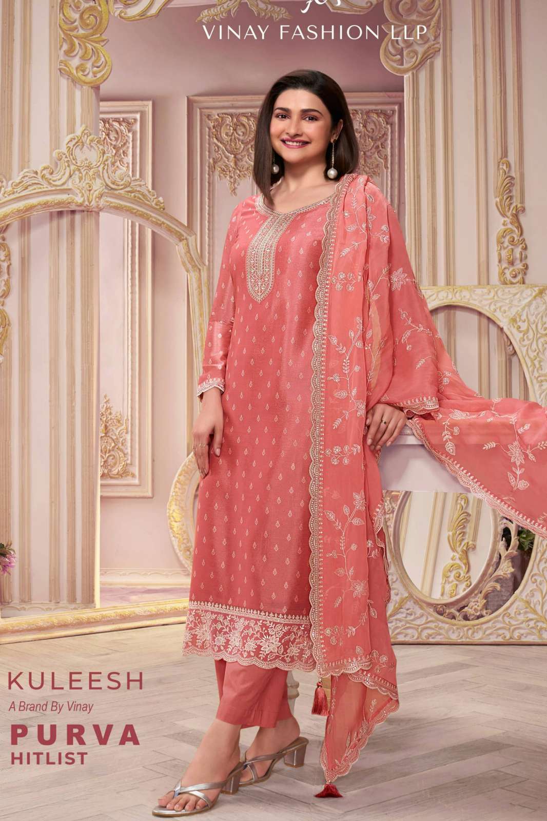 VINAY KULEESH PURVA THREAD EMBROIDERY WORK SILK GEORGETTE SUIT