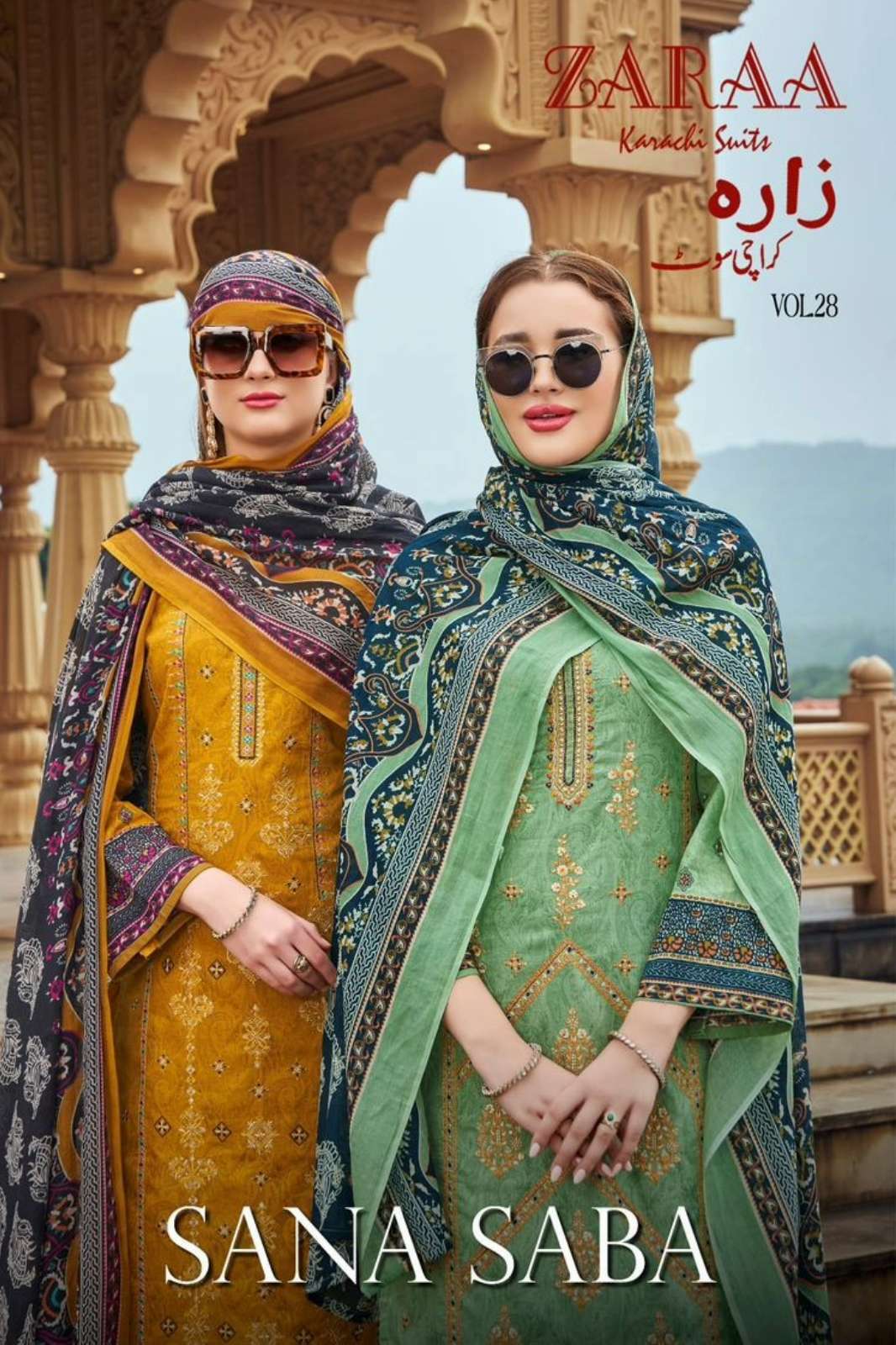 ZARAA PRINTS SANA SABA VOL 28 PURE COTTON DIGITAL PRINTED PAKISTANI SUIT 