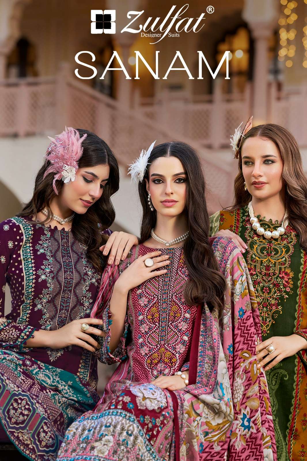 Zulfat SANAM Beautiful Printed Rayon Embroidered Pakistani Suit