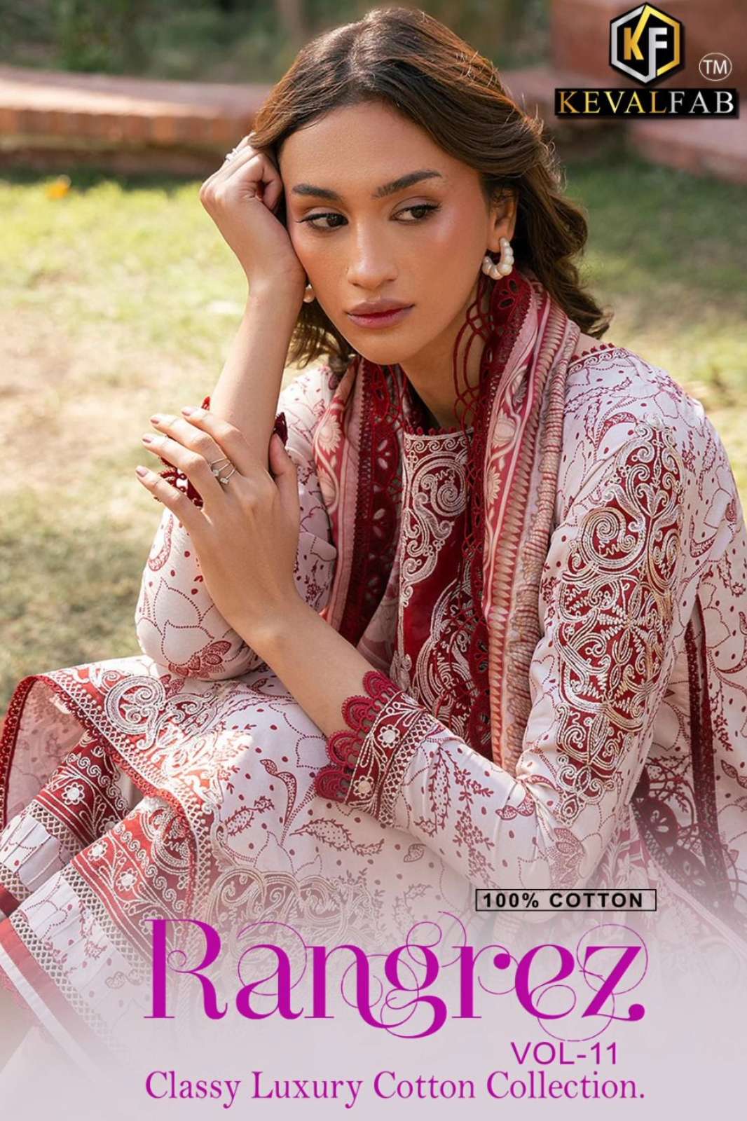  KEVAL FAB RANGREZ VOL 11 ELEGANT DESIGNER COTTON PRINTED SUIT 