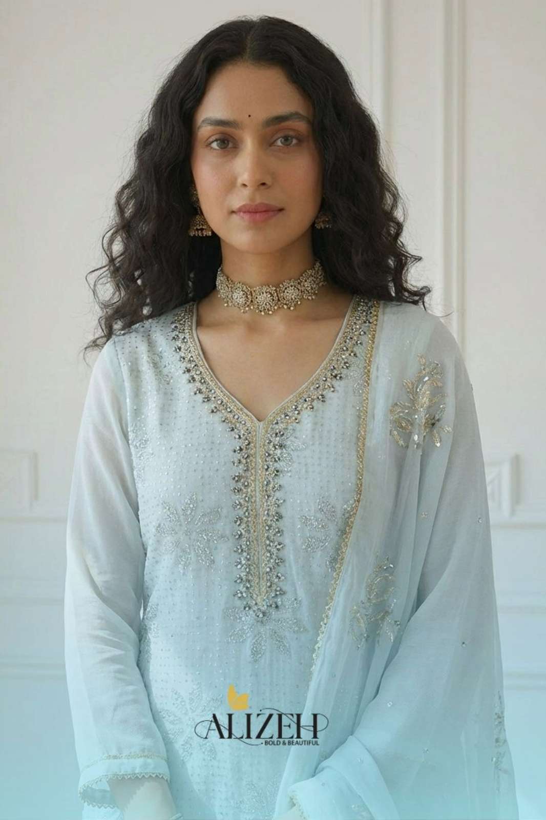 Alizeh 7041 to 7044 Georgette Straight Salwar Suit