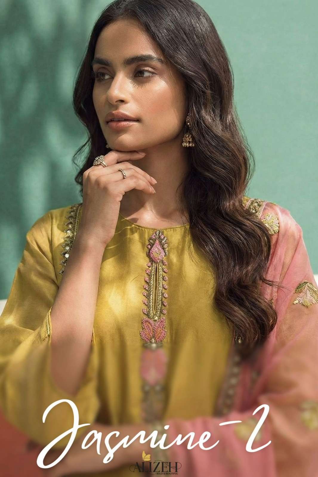 Alizeh JASMINE 2 Ready to Wear Fancy Zari Fabric Suit with Embroidery Work