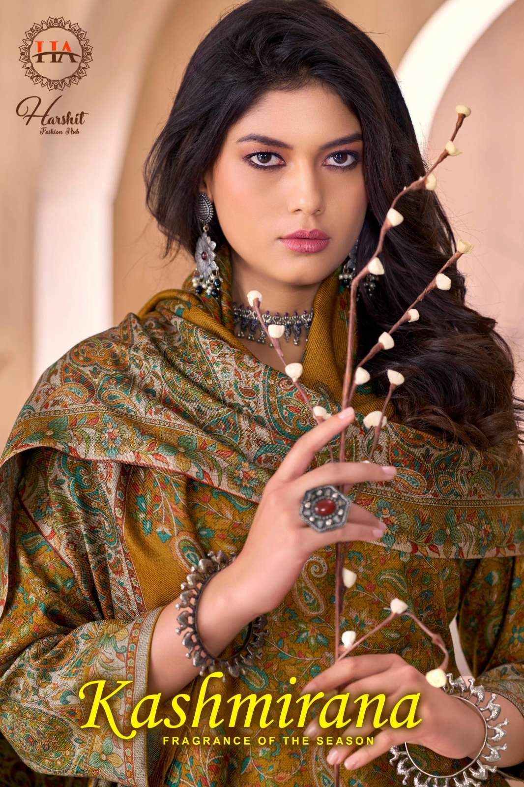 Alok Suit KASHMIRANA Premium Pashmina Suit with Swarovski Diamond Work