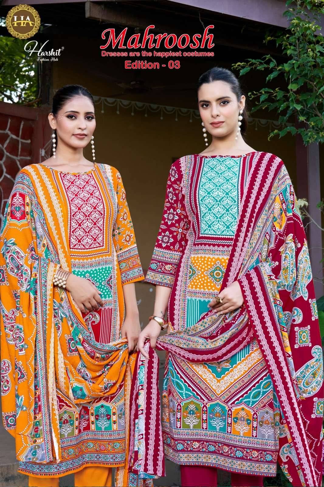 Alok Suit MAHROOSH 3  Pure Voscose Reyon Swarovski Work Suit 