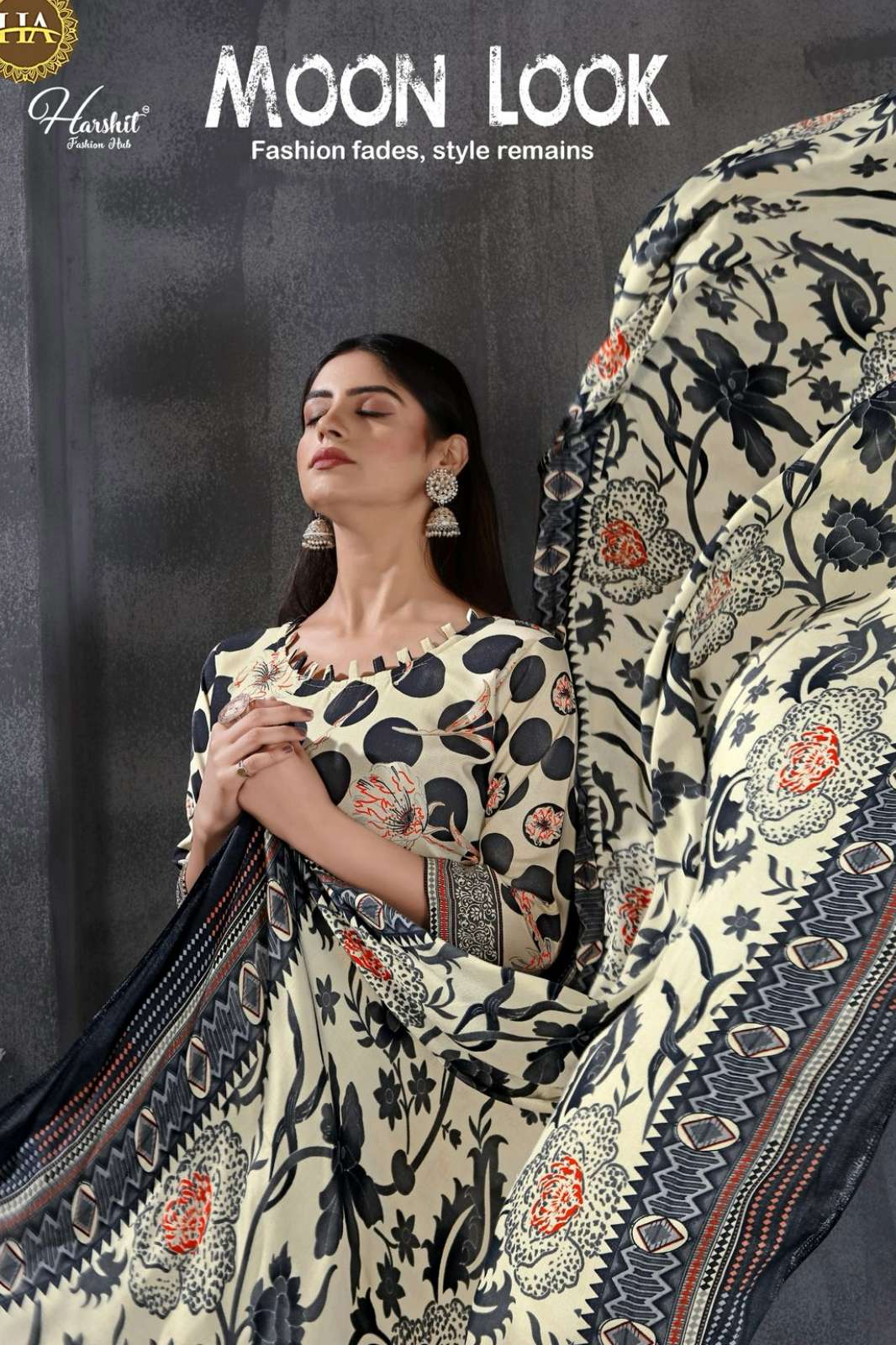 Alok Suit MOON LOOK Pure Viscose Maslin Pakistani Suit with Hand Diamond Work