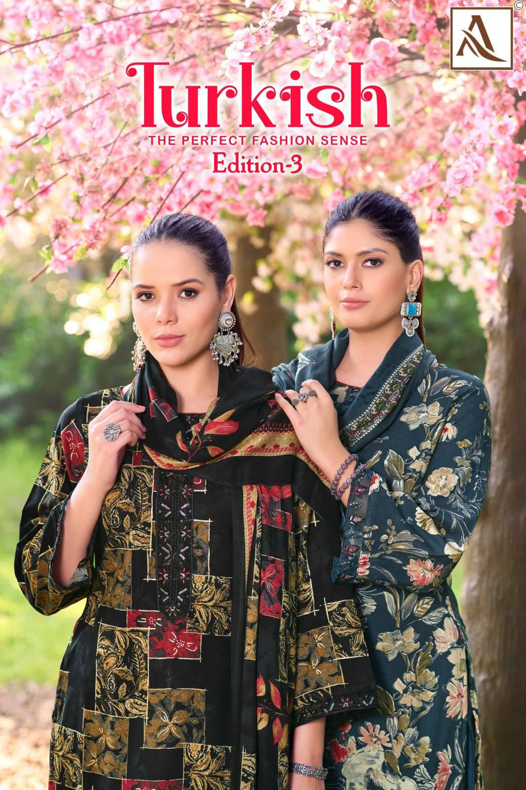 Alok Suit TURKISH 3 Pure Viscose Rayon Suit with Embroidery Work