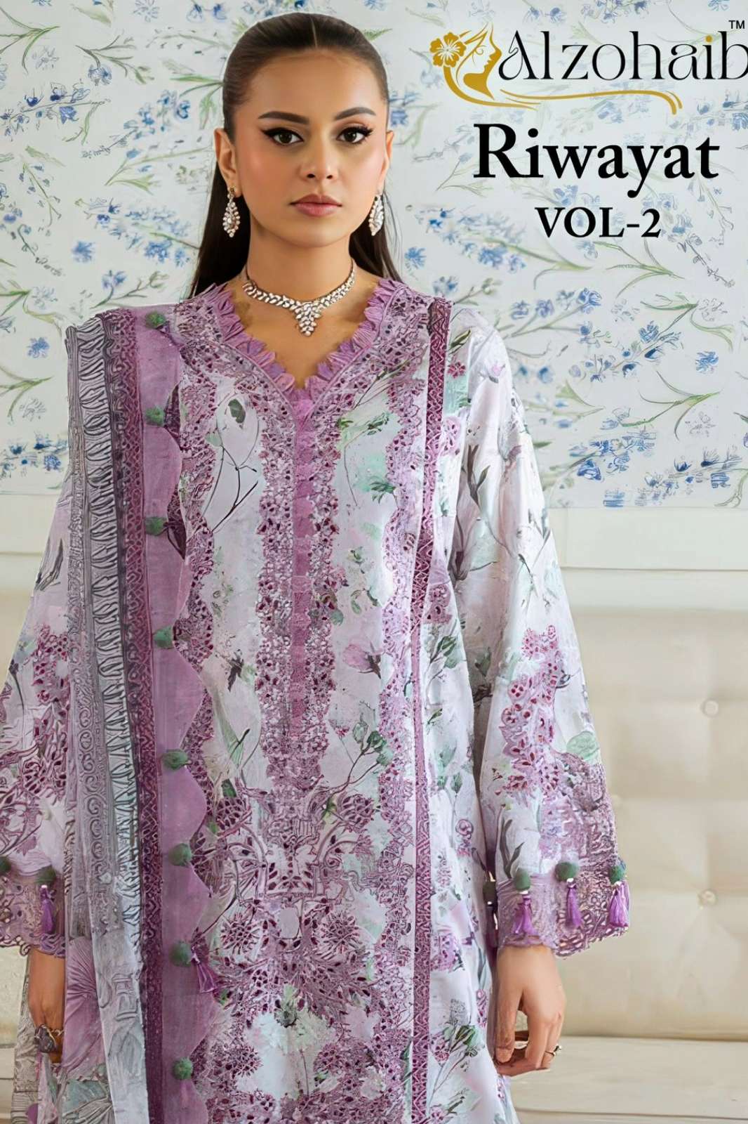 Alzohaib RIWAYAT VOL 2 Pure Cotton Patcha Work Pakistani Suit