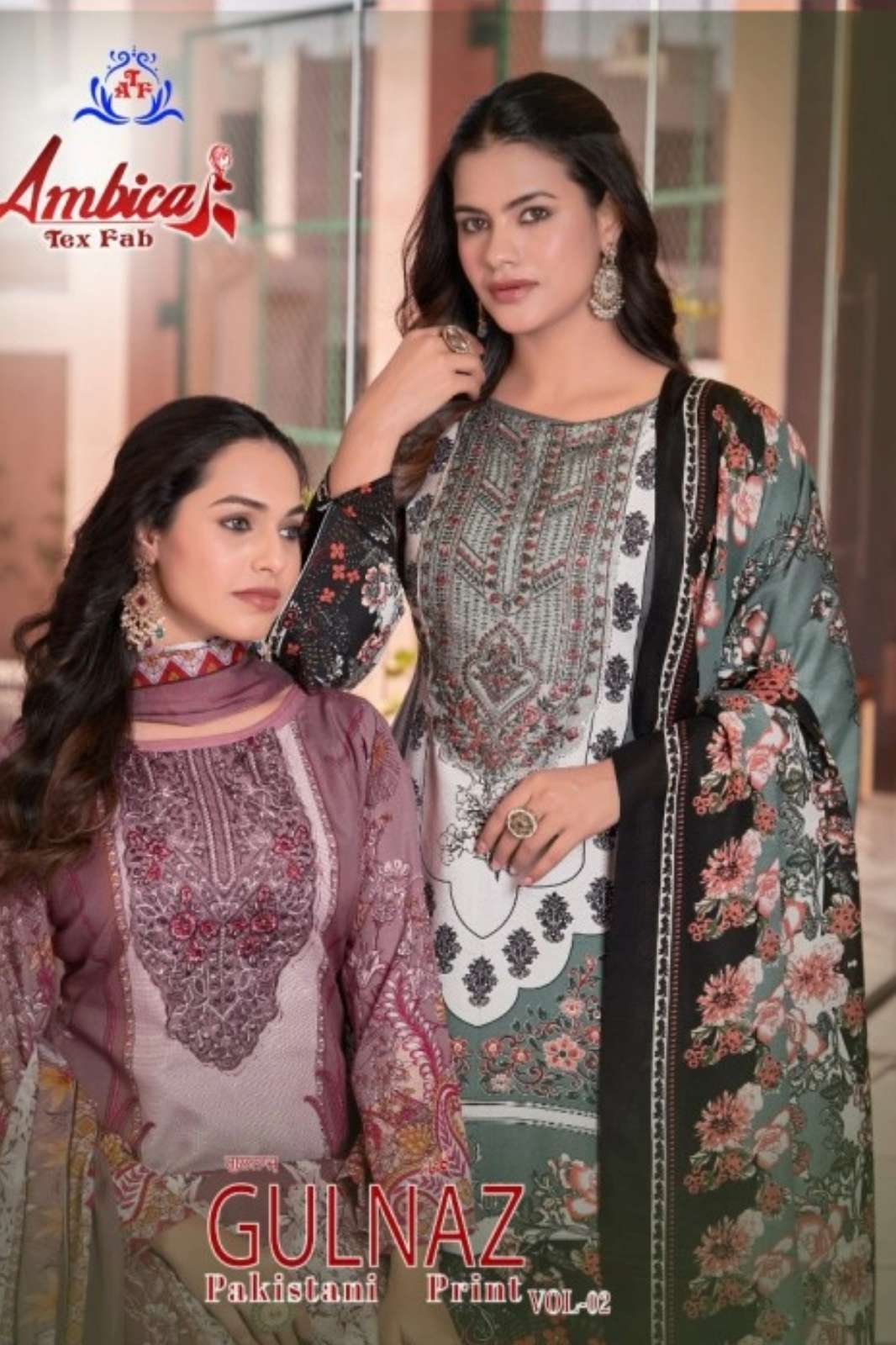 Ambica Tex GULNAZ VOL 2 Beautiful Cotton Silk Embroidered Pakistani Suit 