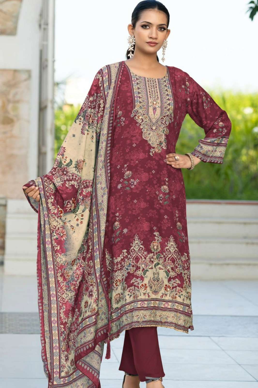 Amrutvela  AT150 Pure Viscous Maslin Hand Work Pakistani Suit