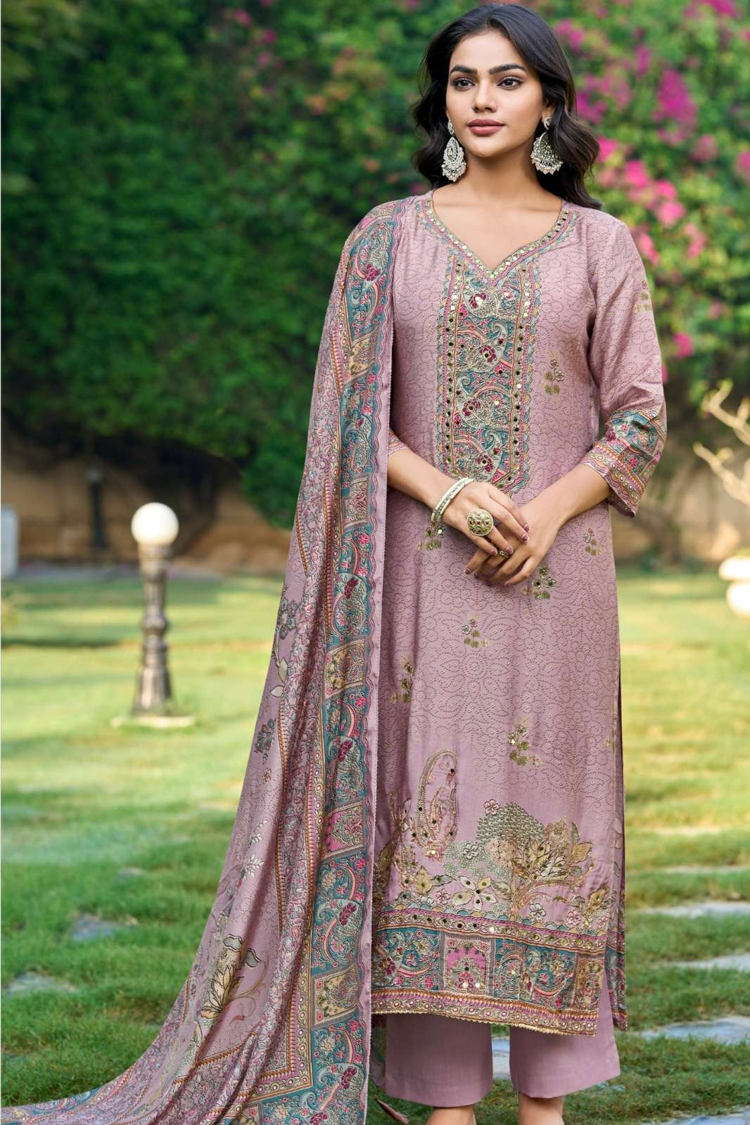 Amrutvela  AT152 Pure Viscous Maslin Hand Work Pakistani Suit