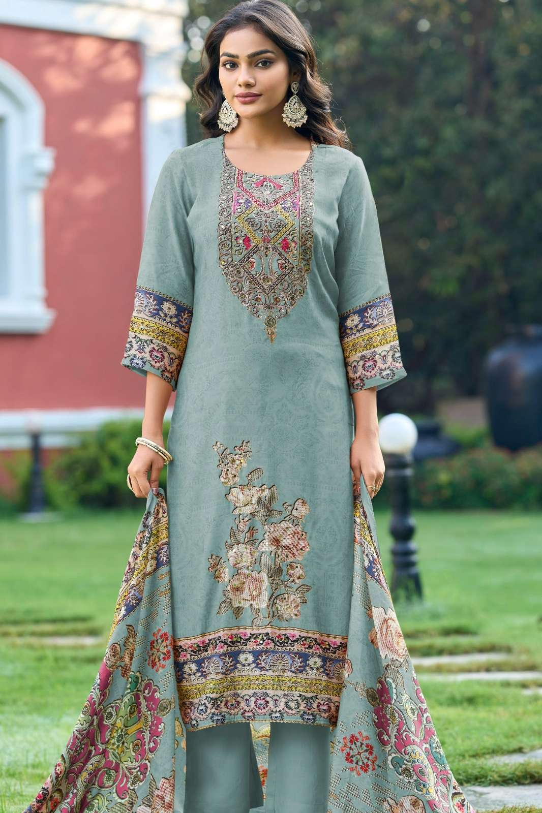 Amrutvela AT153 Pure Viscous Maslin Hand Work Pakistani Suit