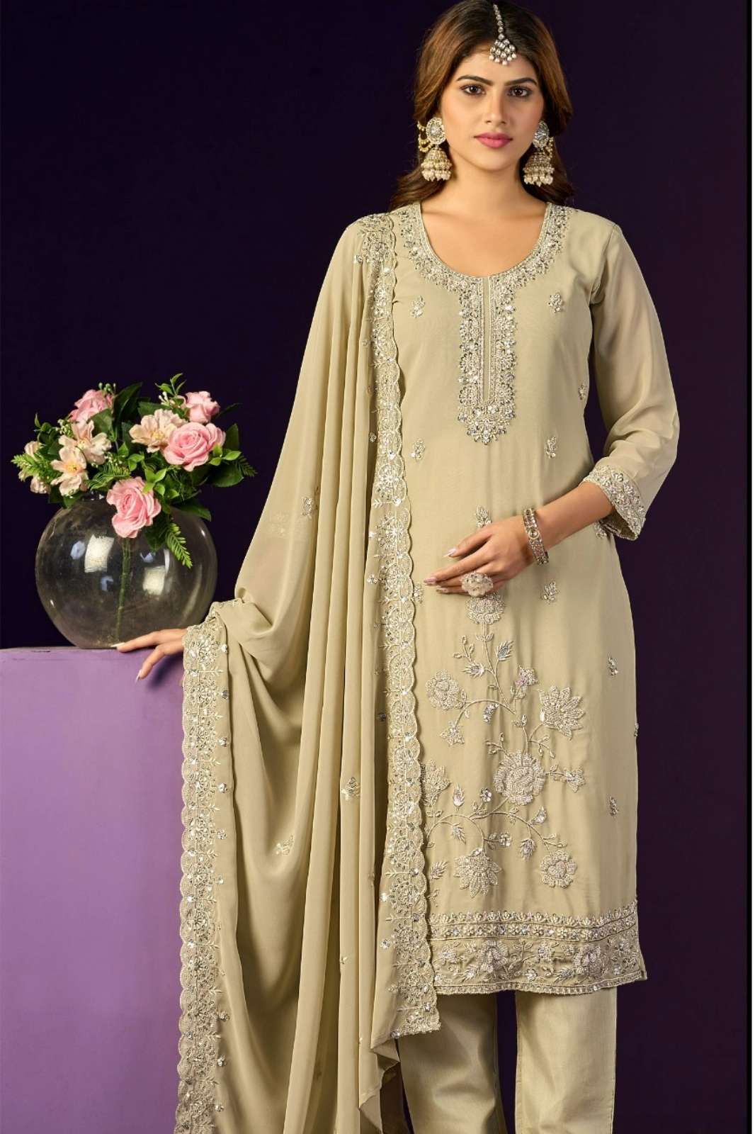 Amrutvela NOAV 1027 Faux Georgette Embroidery Work Pakistani Suit