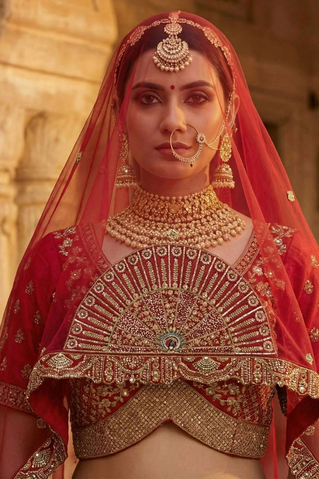 Anjani Arts 2946 Beautiful Gadhwal Silk Embroidered Bridal Wear Lehenga choli