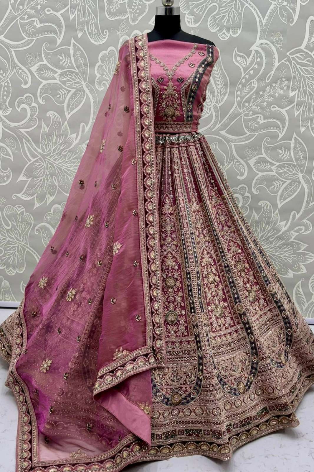 Anjani Arts 2963 Beautiful Twirl Net Embroidered Wedding Wear Lehenga Choli