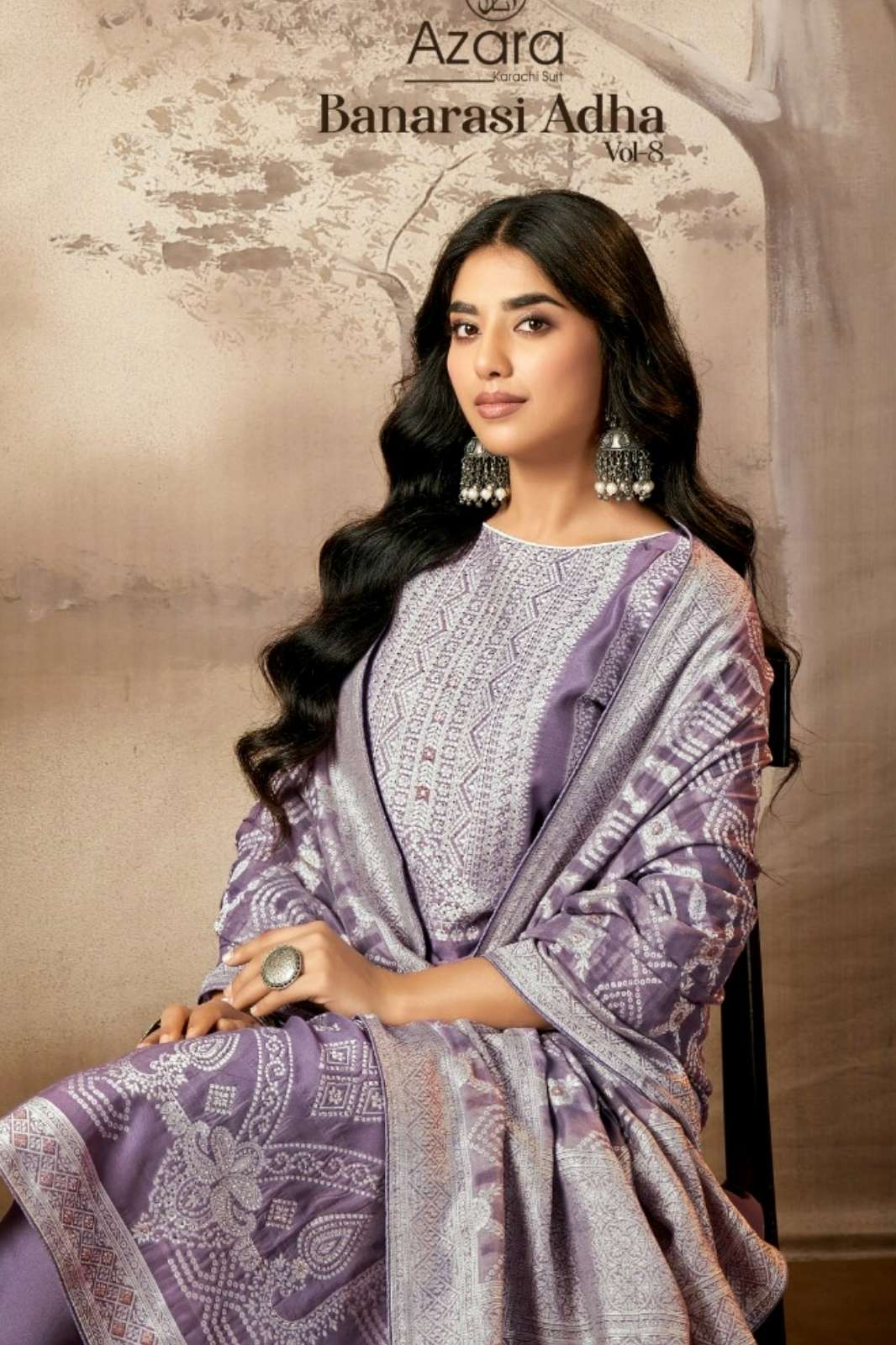 Azara BANARASHI ADAH 8 Pure Cotton Suit with Savrovski Hand Work