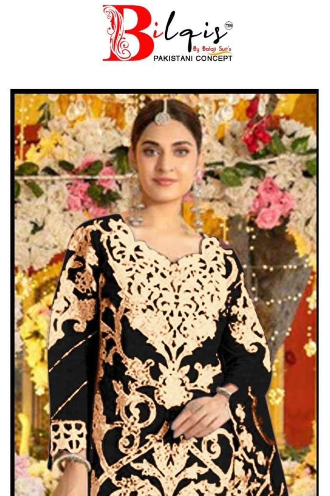 BALAJI BILQIS B-235 PREMIUM  VELVET ZARKAN SUIT FOR ANY WEDDING OR FESTIVE WEAR