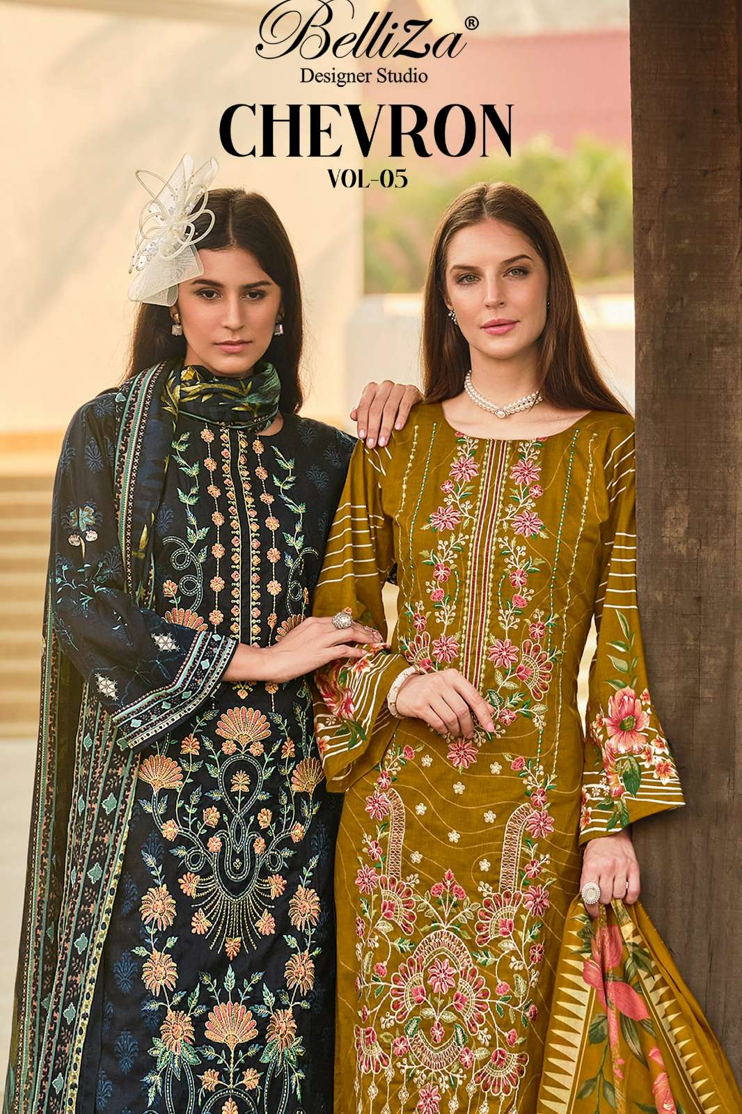 Belliza CHEVRON VOL 5 100% Pure Cotton Digital Printed & Embroidered Pakistani Suit