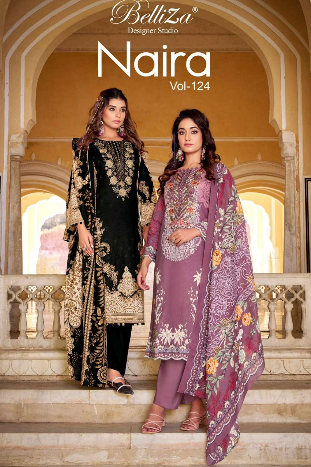 Belliza NAIRA VOL 124 100% Pure Cotton Pakistani Suit with Embroidery