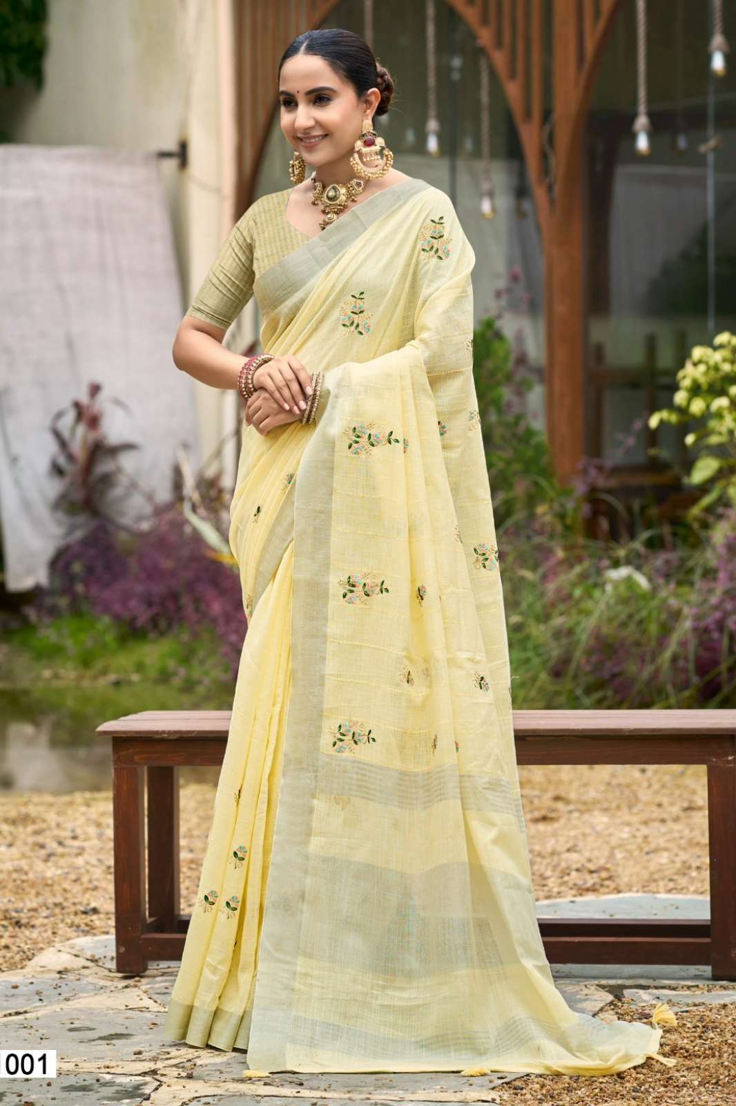 BUNAWAT FLORINA 1001 TO 1006 LINEN DESIGNER SAREE