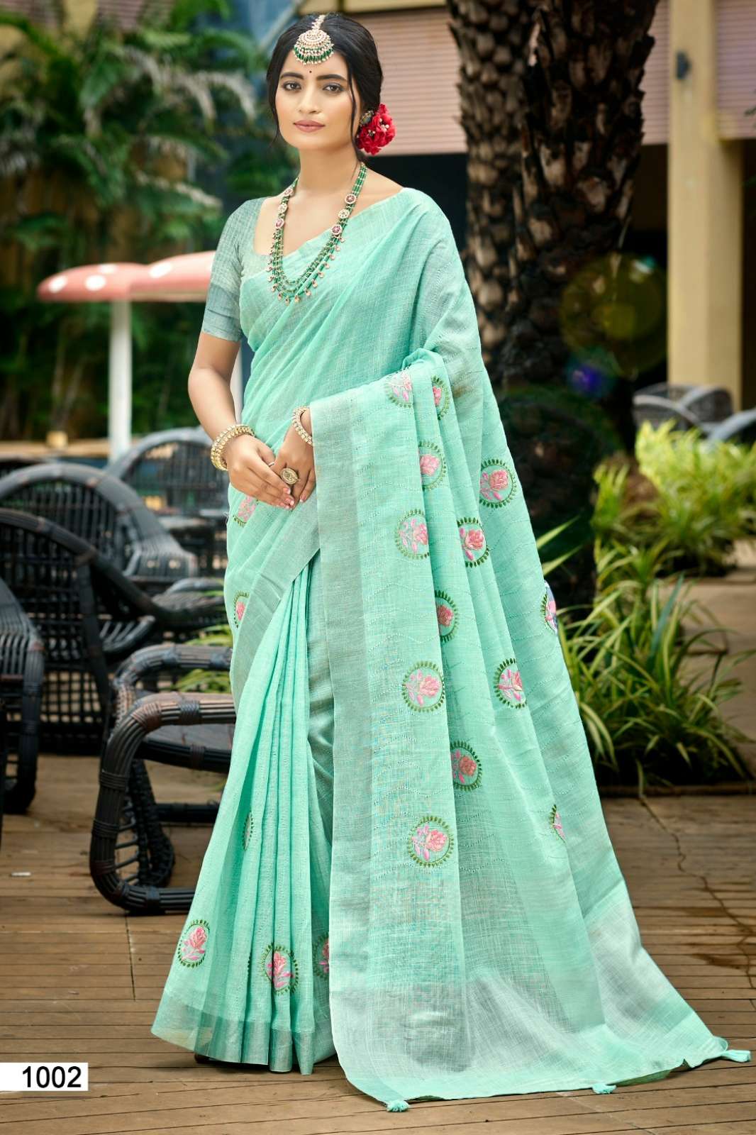 BUNAWAT PRAMUKH 1001 TO 1006 DESIGNER LINEN SAREE