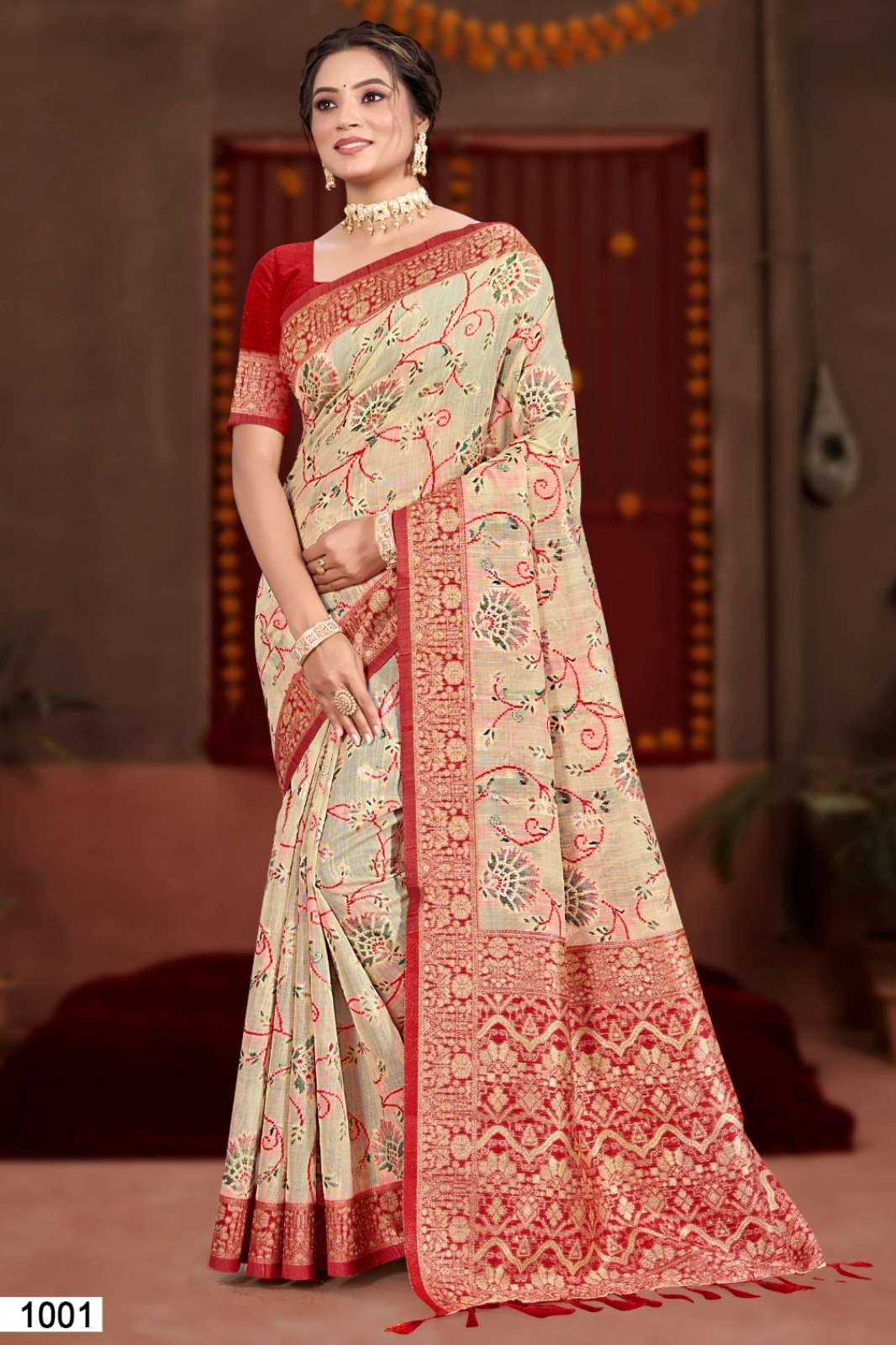 BUNAWAT RUDALI COTTON 1001 TO 1006 COTTAN SILK SAREE