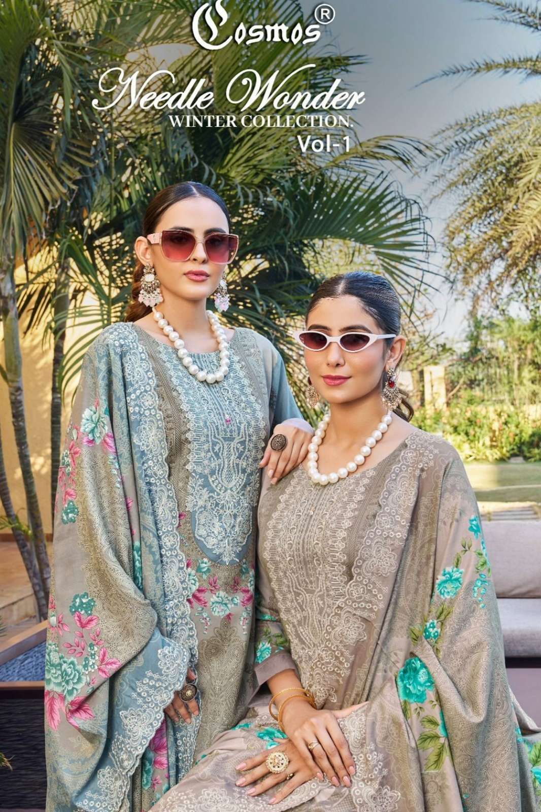 Cosmos fashion Needle wonder Rayon Collection vol 1 Embroidered Pakistani suit 