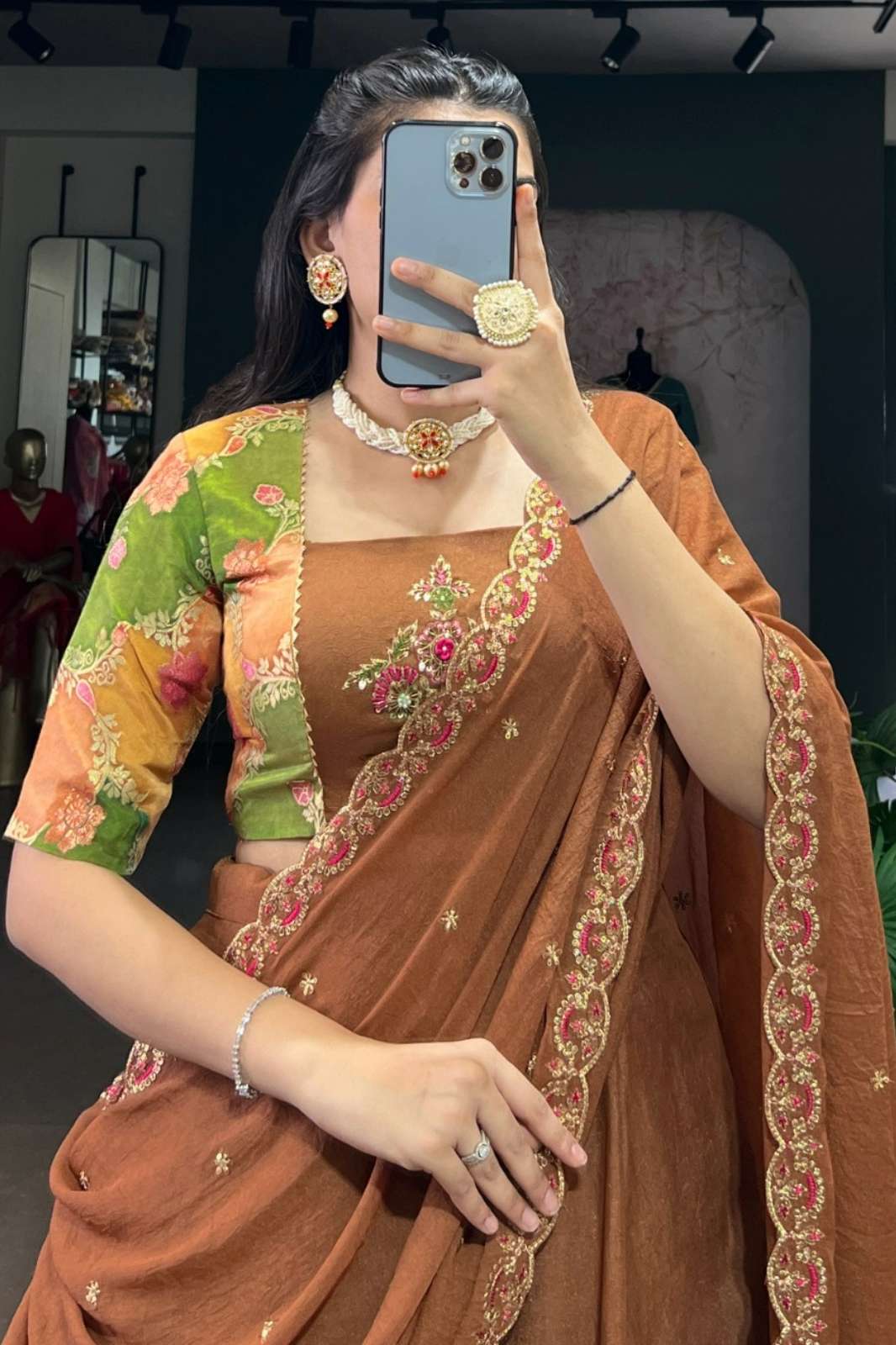 Crazy Cloths 1068BRN Traditional Chocolate Crush Lehenga Choli