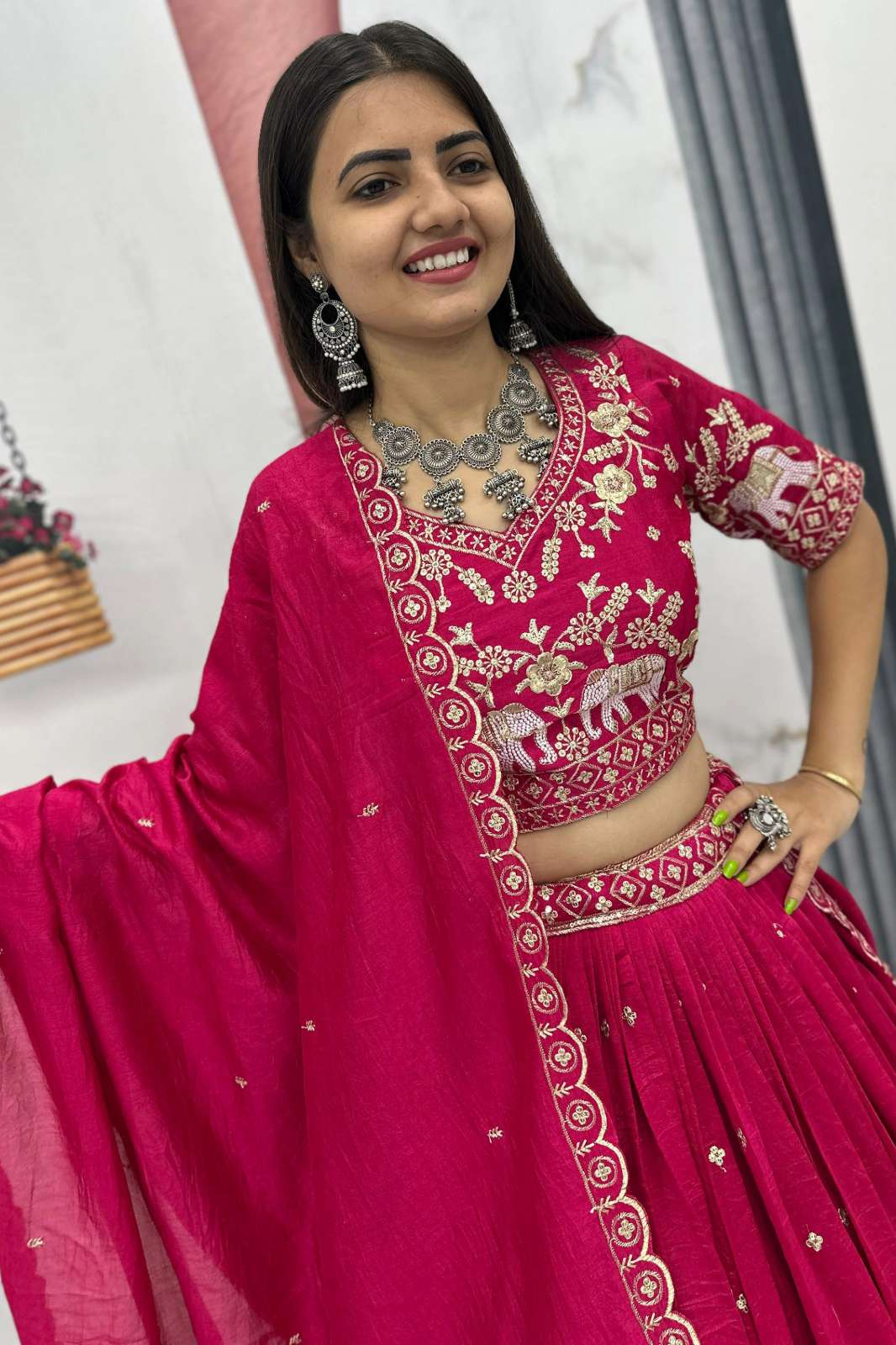 Crazy Cloths 285 COLOURS Vichitra Silk Designer Lehenga Choli