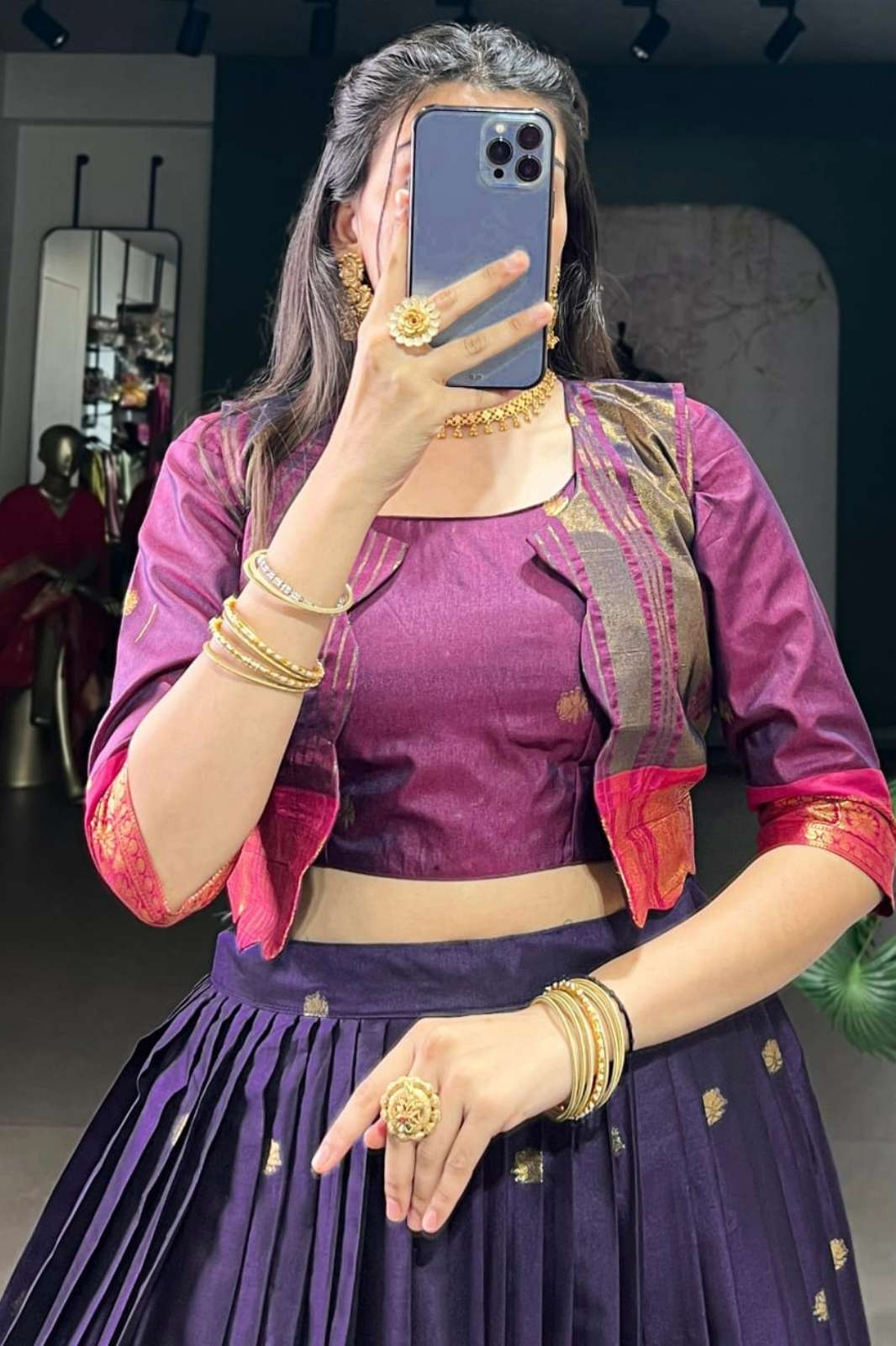 Crazy Cloths ANUSHNA 1133PNK Poly Cotton Co Ord Set Lehenga