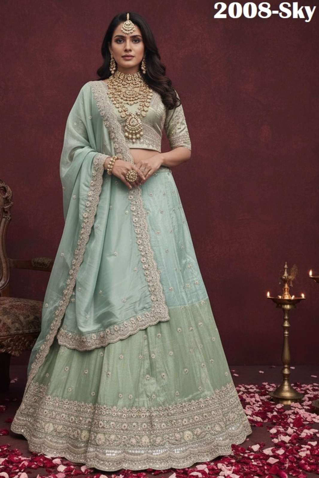 Crazy Cloths Designer Lehenga L 2005 Series Zari Tissue Lehenga Choli