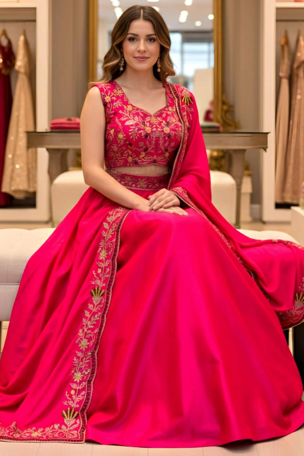 Crazy Cloths ON5001 Malai Satin Designer Lehenga Choli