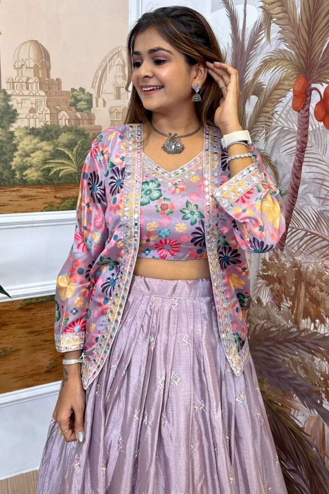 Crazy Cloths RR 36 Pure Chinon Lehenga Choli with Koti