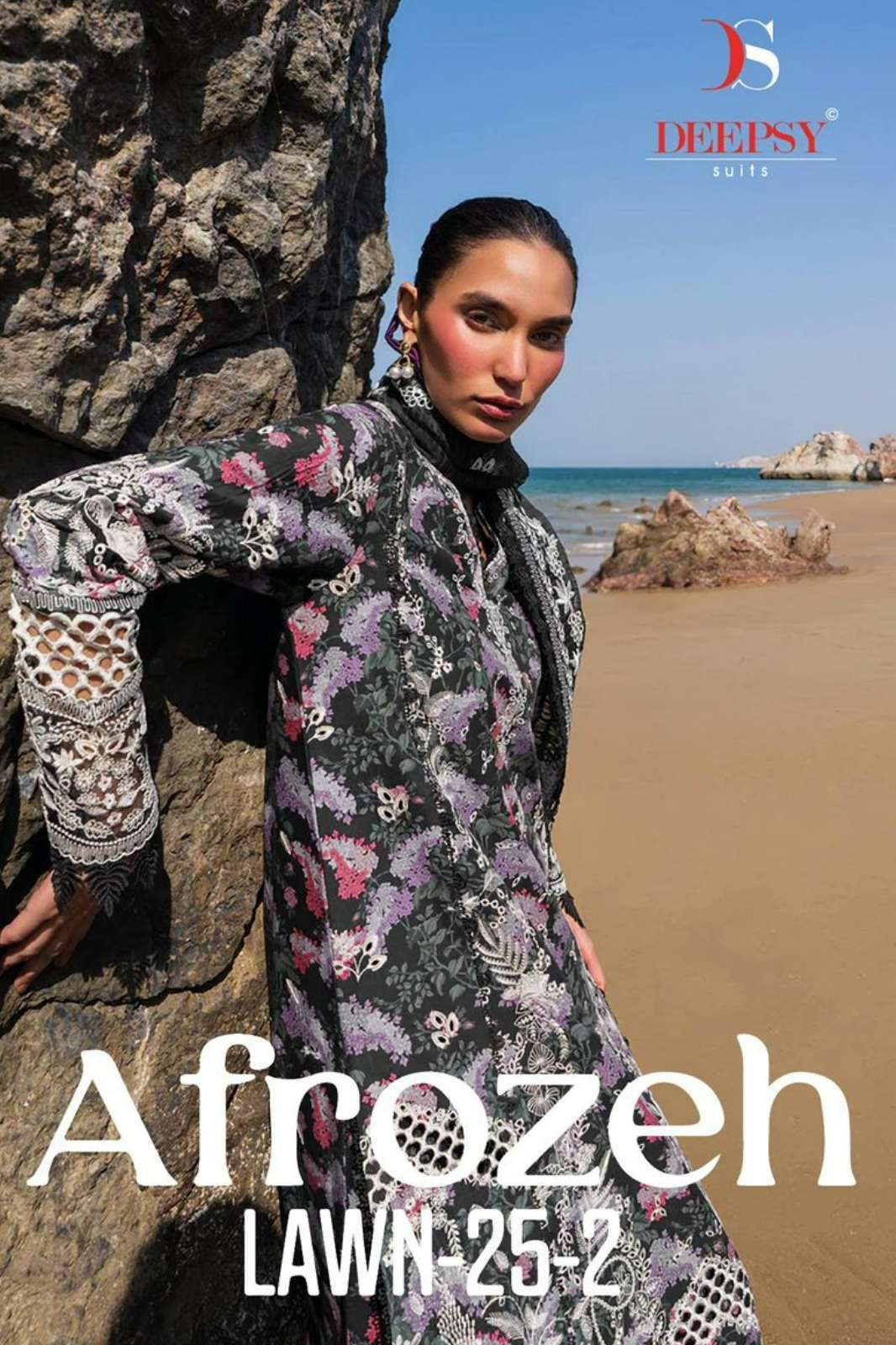 Deepsy Suits AFROZEH Lawn 25 2 Pure cotton Embroidered Pakistani Suit