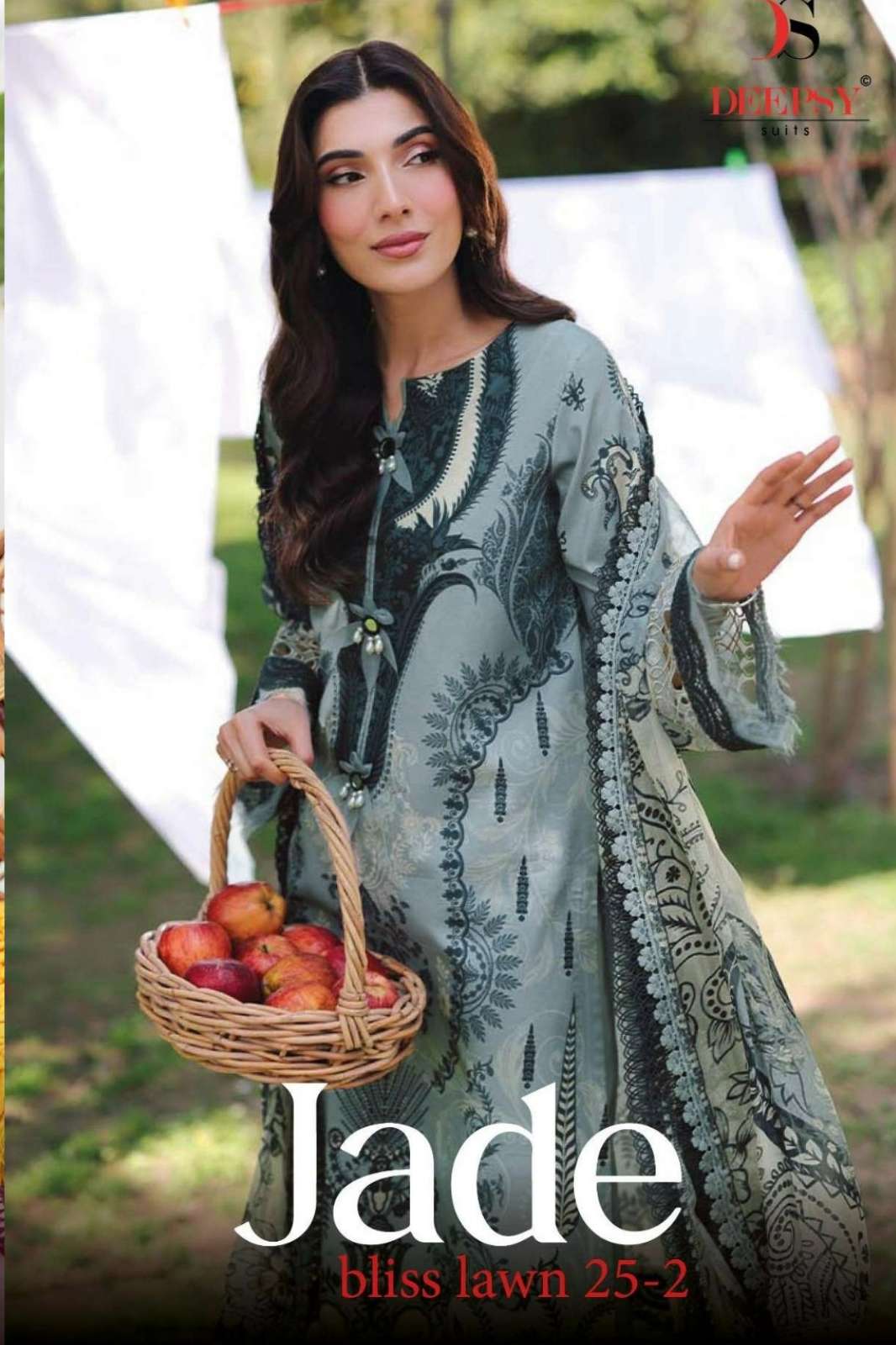 Deepsy Suits Jade Bliss Lawn 25 Vol 2 Pure Cotton Embroidered Pakistani Suit 