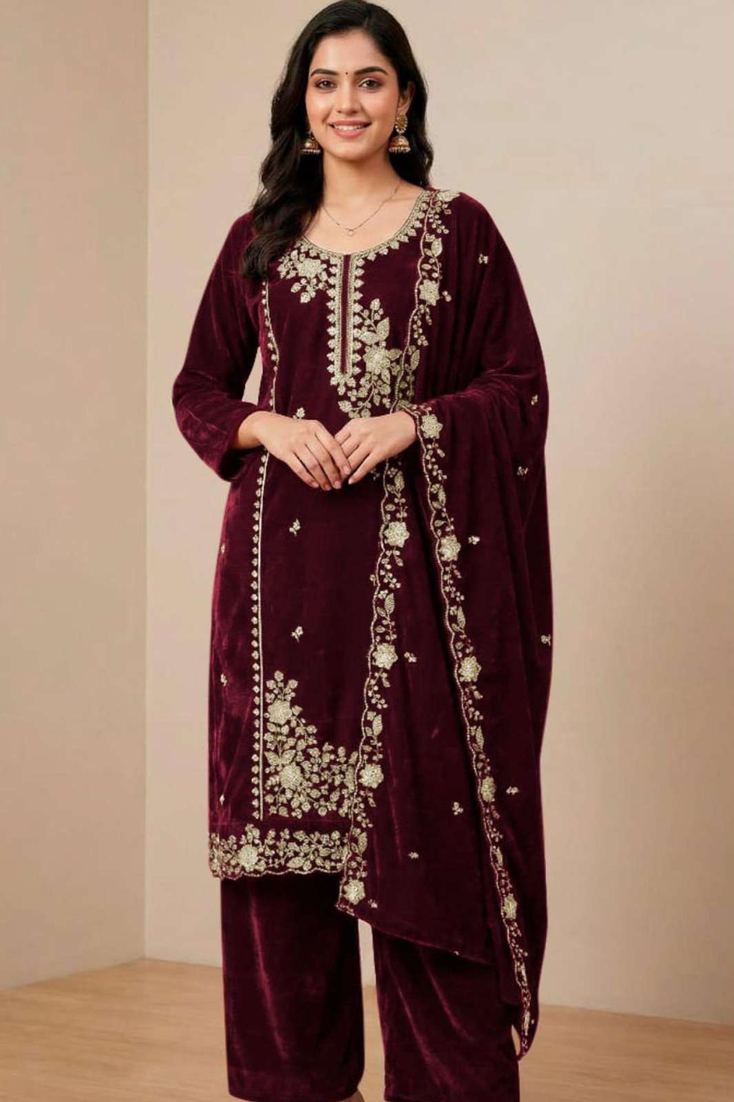 DEEPSY SUITS VELVET 25 32245 Beautiful Velvet Embroidered Pakistani Suit