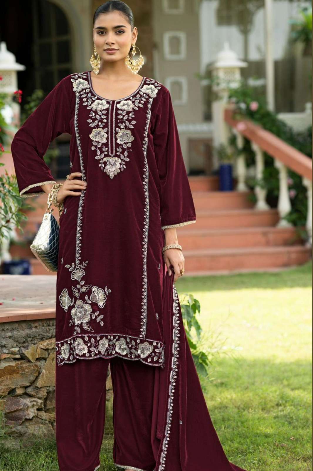 DEEPSY SUITS VELVET 25 32247 Beautiful Velvet Embroidered Pakistani Suit