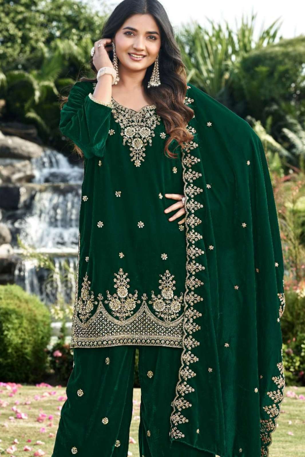 DEEPSY SUITS VELVET 25 32250 Beautiful Velvet Beads Work Pakistani Suit