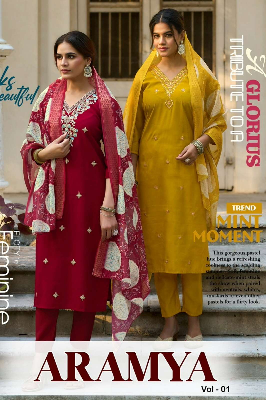 Diya Kajl ARAMYA Ready to Wear Roman Silk Embroidered Suit