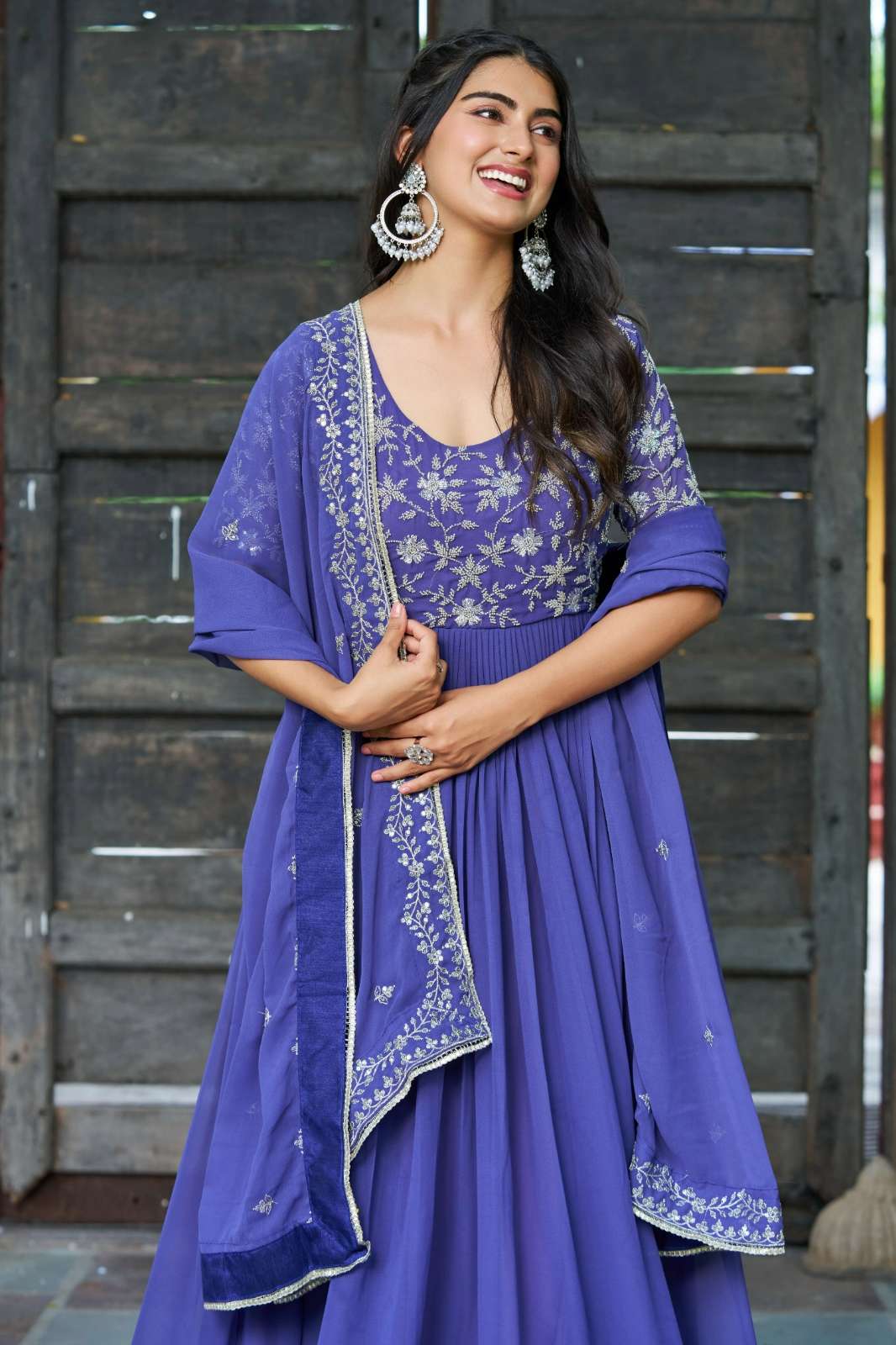 Fashionbazar365 KA 1204 Faux Blooming Ready to Wear Gown with Dupatta