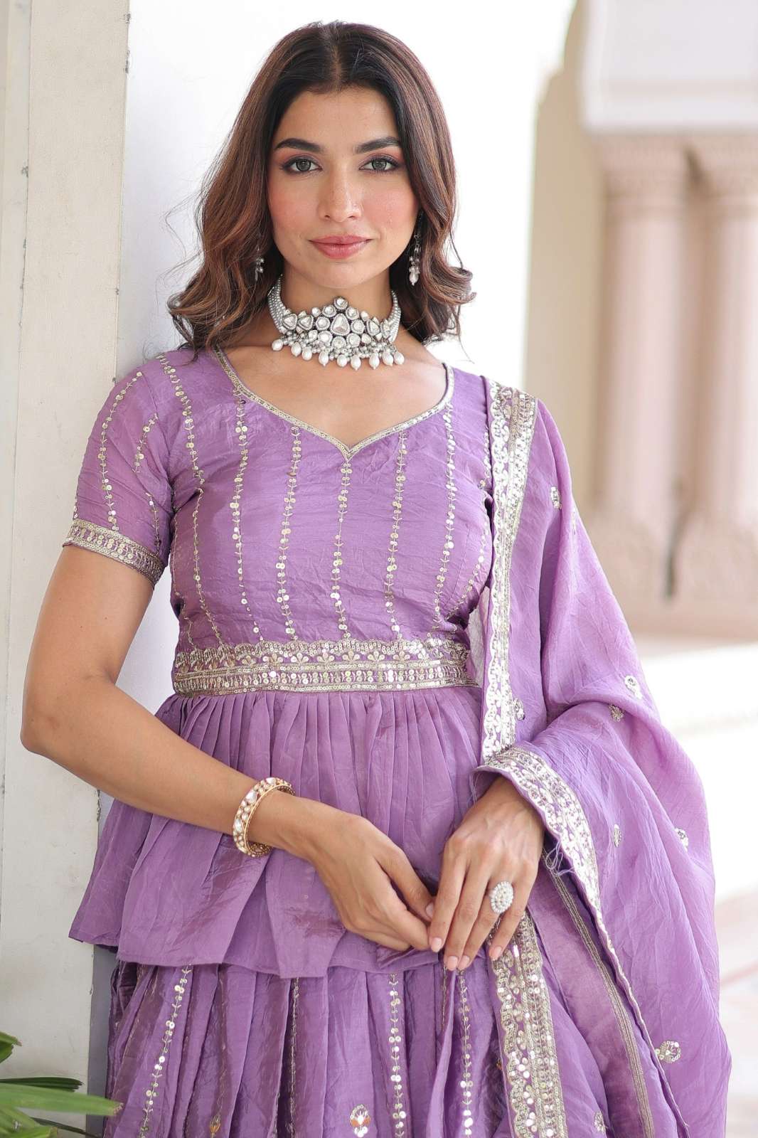 Fashionbazar365 KA 5057 Gold Crush Designer Sequins Embroidered Lehenga Choli Set 