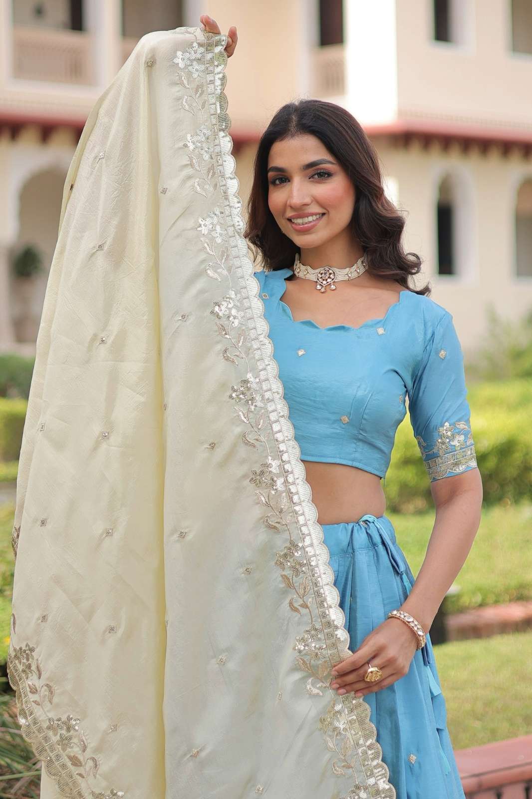 Fashionbazar365 LW 7150 Gold Crush Premium Designer Lehenga choli Dupatta Set