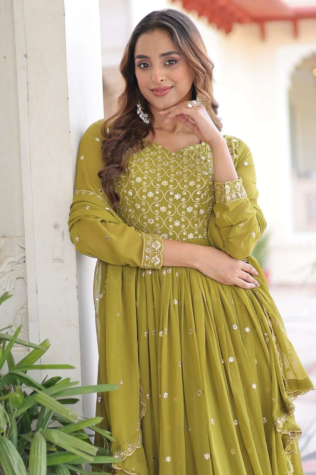 Fashionbazar365 LW 9282 Faux Georgette Gown with Dupatta