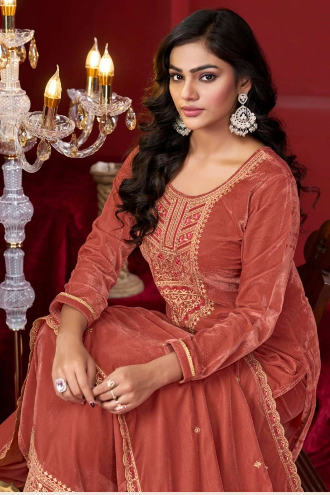 Fourdots CLASSY Premium 9000 Velvet Suit with Embroidery Work