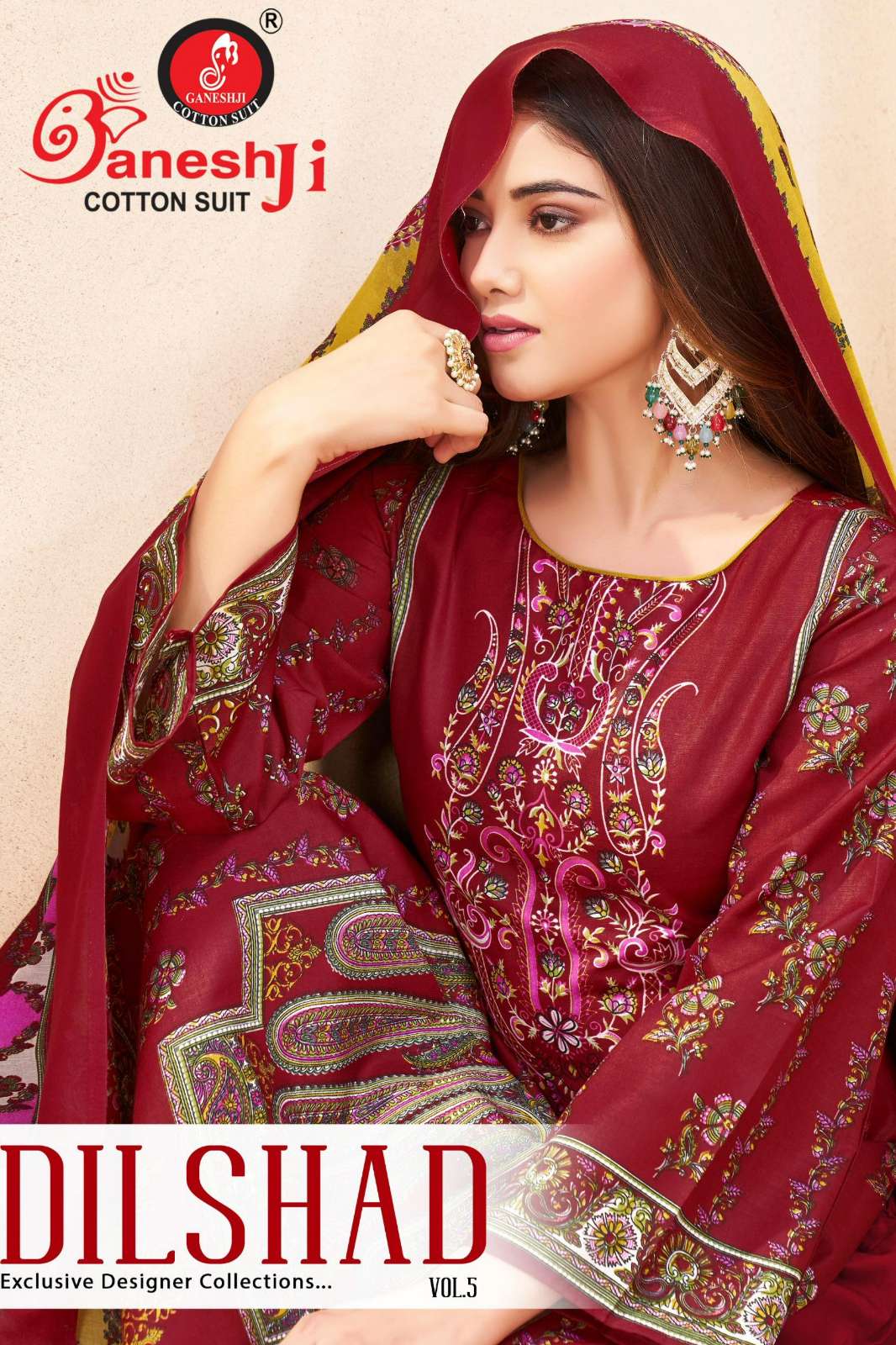 Ganeshji DILSHAD VOL 5 100% Pure Cotton Printed Pakistani Suit