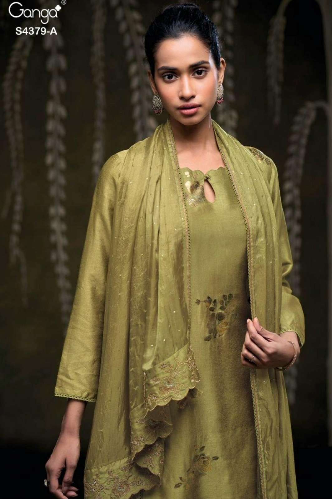 GANGA GLYNA 4379 PREMIUM BEMBERG RUSSIAN FOIL PRINTED SUIT 